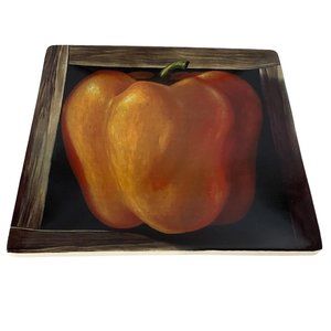 Jay Mercado Certified International Yellow Orange Pepper Salad/Snack Plate 8"x8"